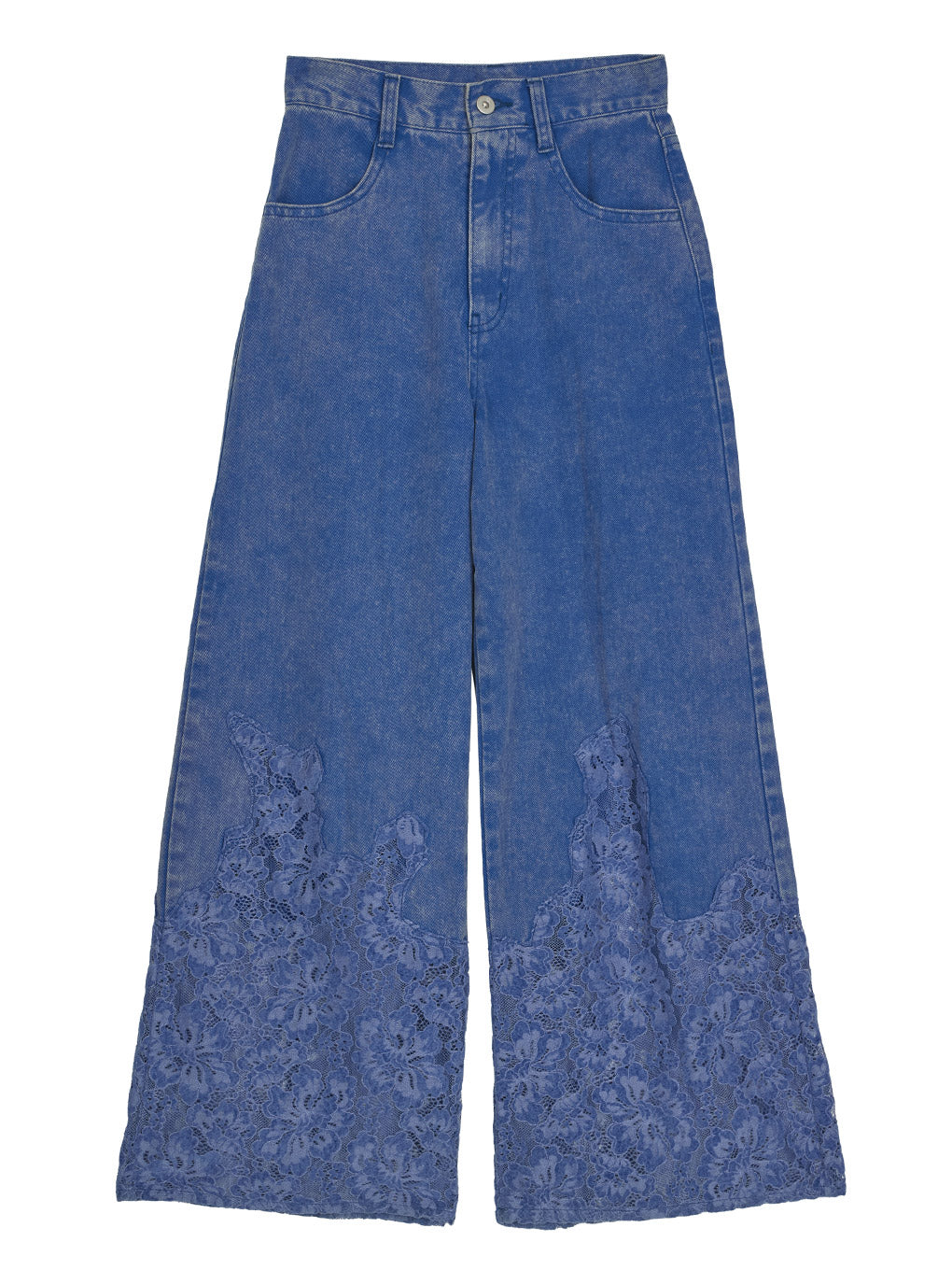LACE DOCKING FADE DENIM PANTS