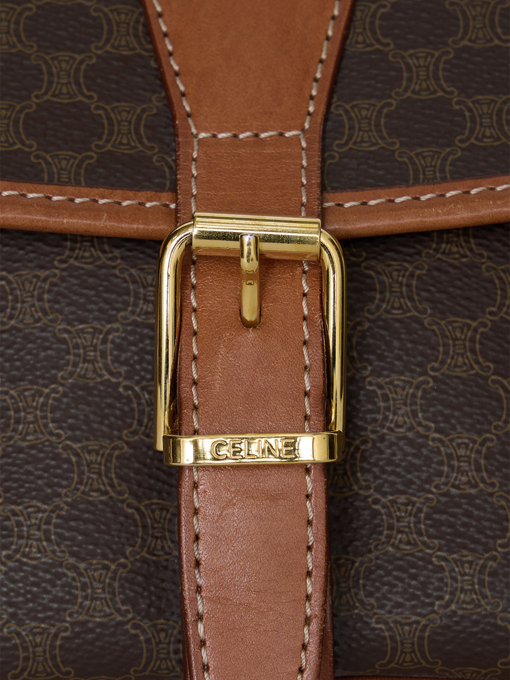 CELINEマカダム柄ベルトショルダーバッグ