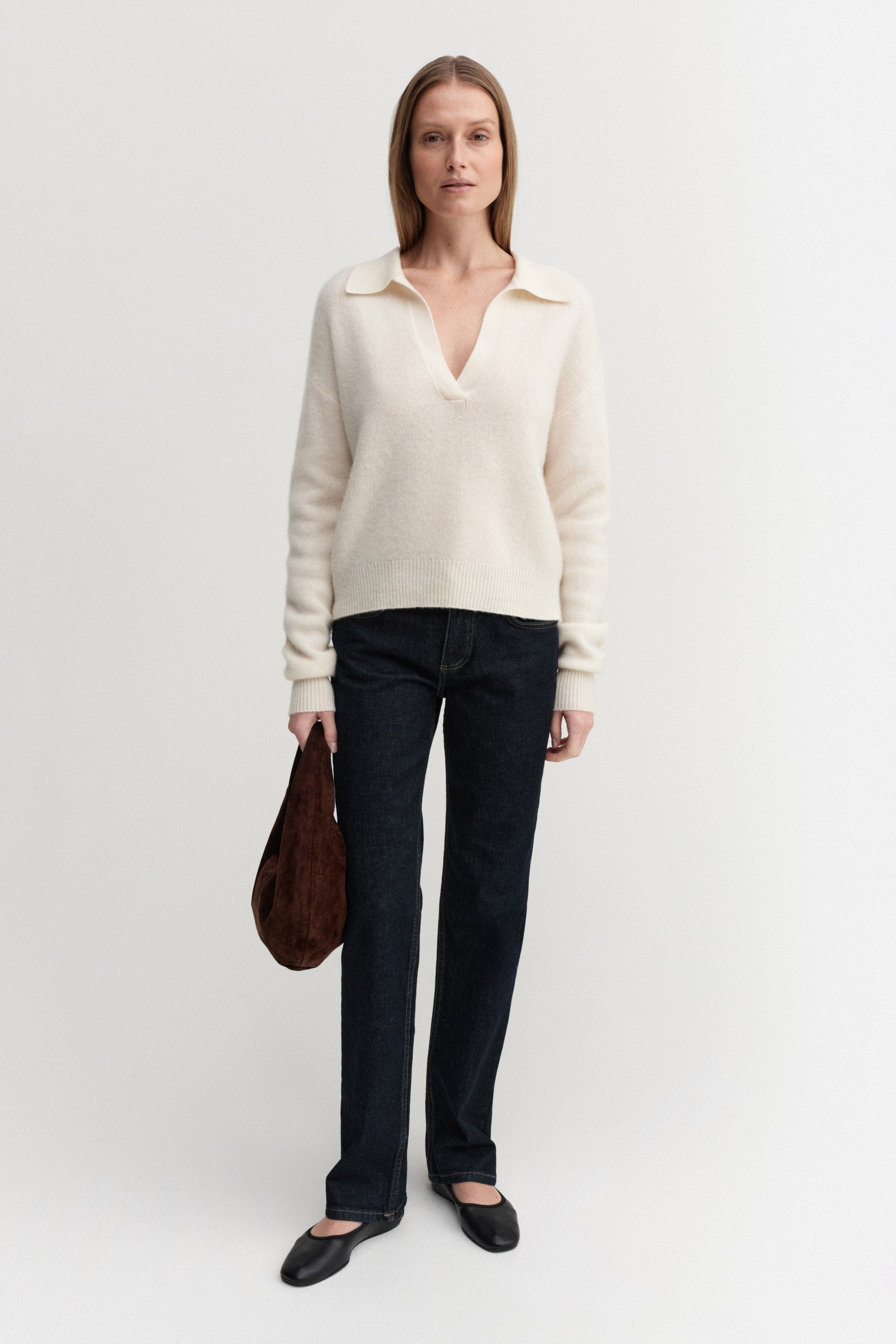 Kaia Collar Sweater, cream – ALMADA LABEL