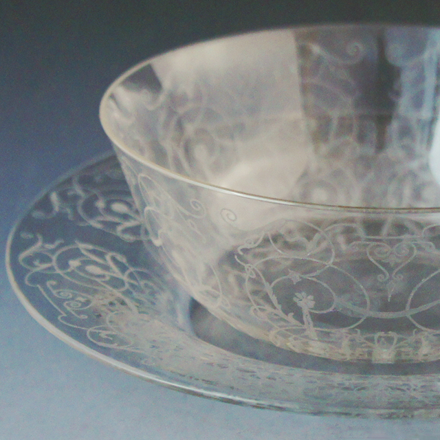 オールドバカラ「ミケランジェロ Michelangelo 鉢と皿」《アンティック