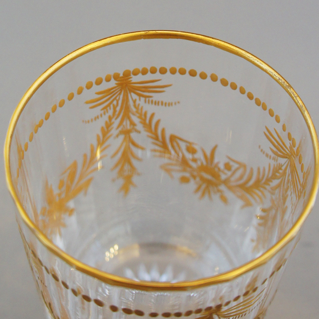 オールド・バカラ 稀少型 鱗カット装飾金彩トレー ゴールド クロコ