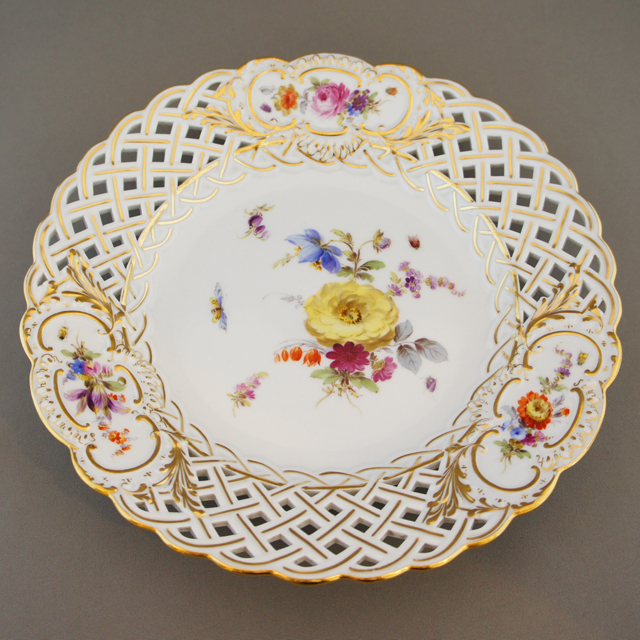 マイセン「花文様 透かし装飾絵皿6客組」《アンティックかとう》