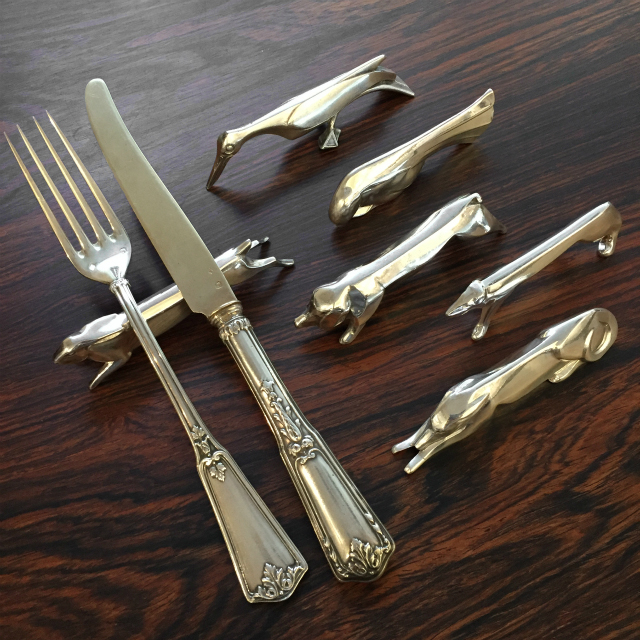 クリストフル・ガリア「Christofle社 ナイフレスト 6点セット A（野