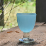 ガラス 棗型氷コップ なつめ型 ブルー KY 練りガラス - 生活骨董と古布