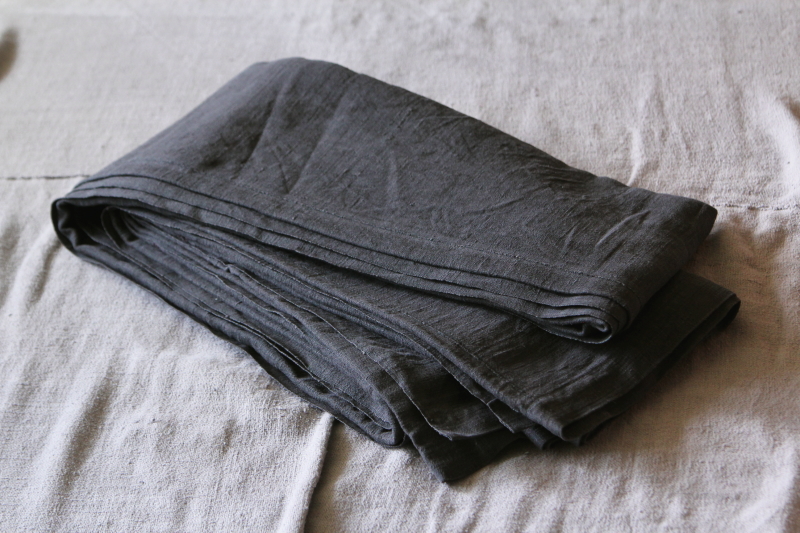 アンティークリネンシーツ ベッドリネン フランス 黒染め 20180710