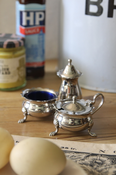 アンティークシルバークルート ソルト ペッパー マスタード イギリス