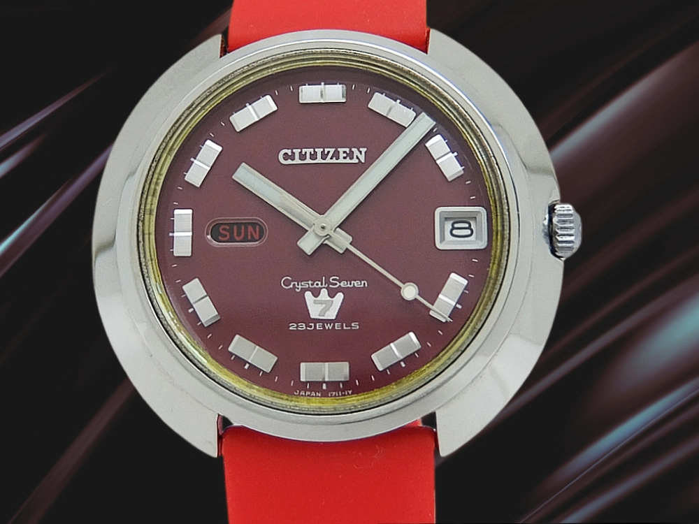 JA-3258| シチズン クリスタルセブン ナイアガラ 23石 Cal.5204 SS 赤