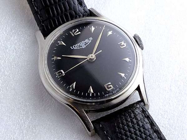 ロンジン 黒文字盤 Cal.23ZS ボーイズサイズ 手巻き 1950年代 精度良好
