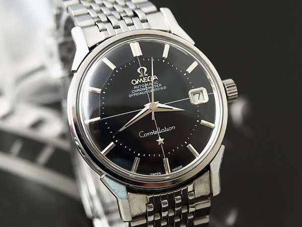 オメガ コンステレーション12角 黒文字盤 クロスヘア Cal.564 美品