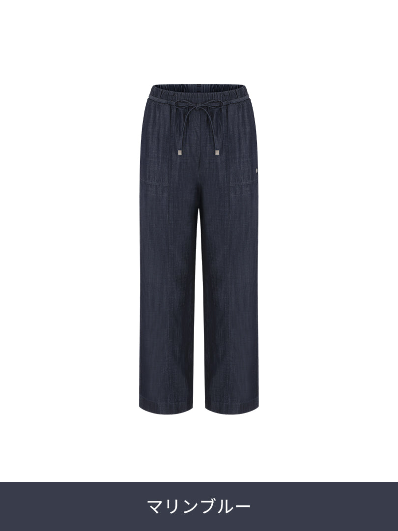 アンダール デニム ワイドパンツ andar ショート S Ice Tencel デニム