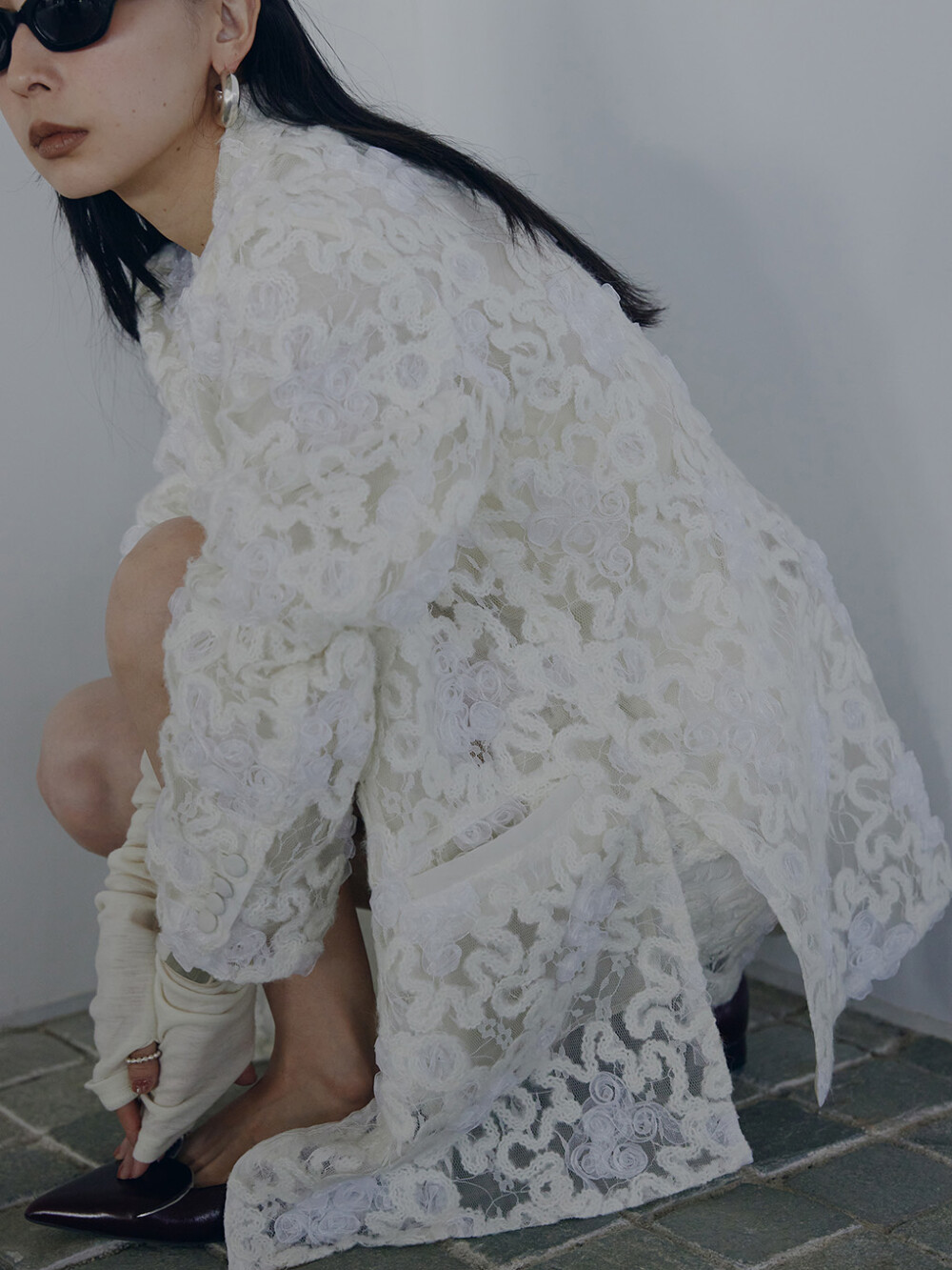 Ameri Vintage アメリヴィンテージ / FLOWER MIX LACE SHEER JACKET