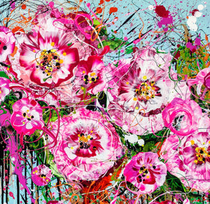 チェリーポップ - 大きな絵画 (二連祭壇画) – Angie Wright Art