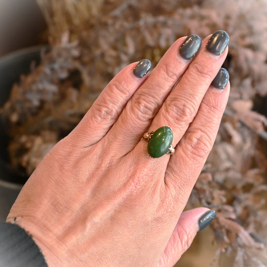 レトロな翡翠 デザインリング | 芦屋Antico