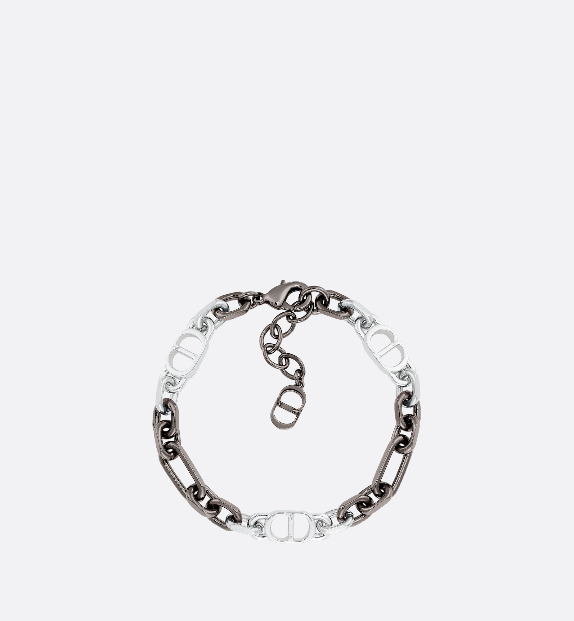 CD Icon Chain Link Bracelet Ruthenium- and Silver-Finish Brass | DIOR