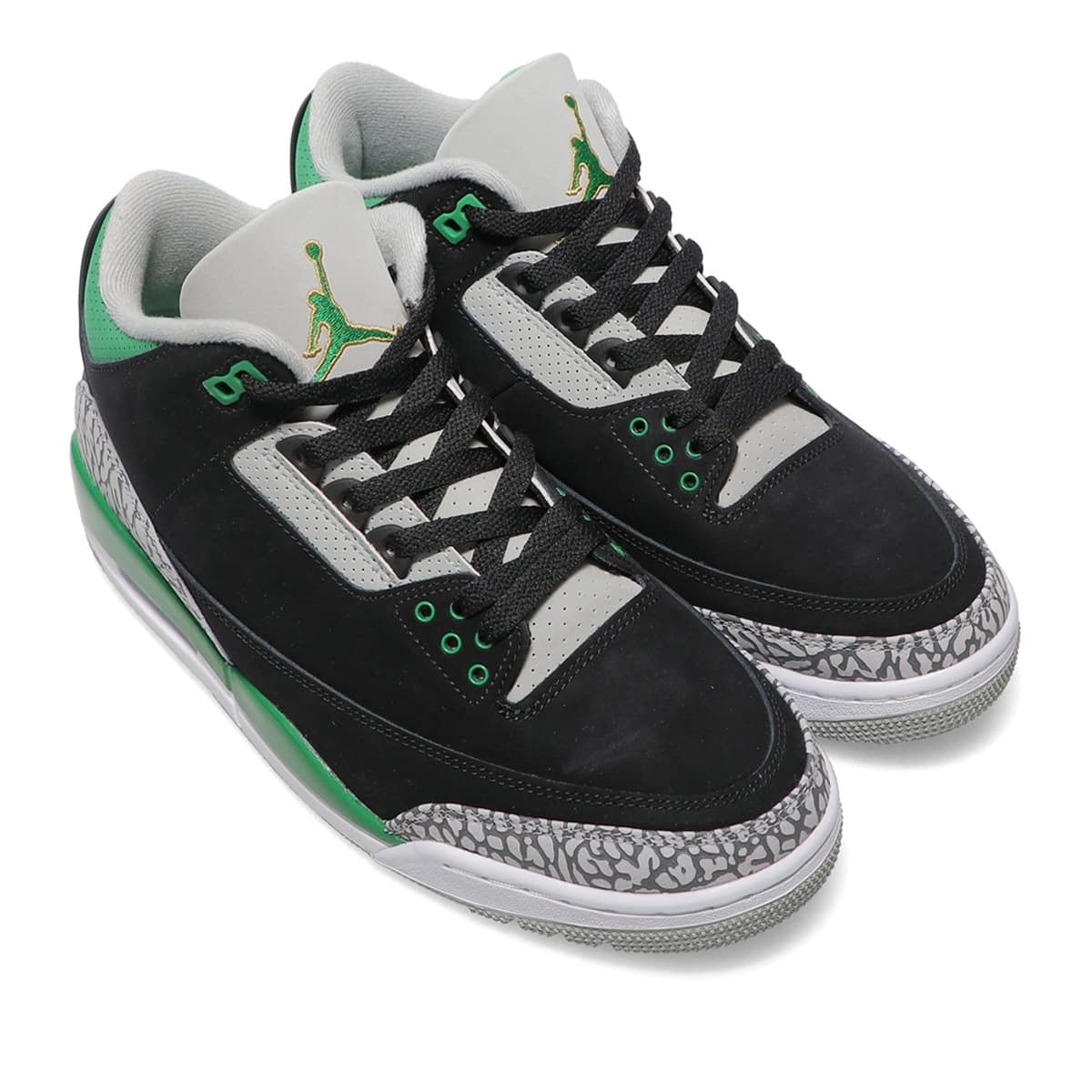 JORDAN BRAND AIR JORDAN 3 RETRO BLACK/PINE GREEN-SILVER-WHITE 21HO