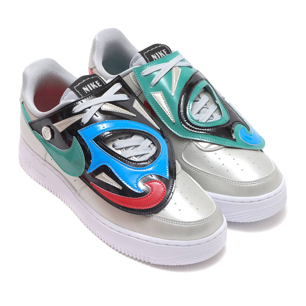 NIKE AIR FORCE 1 '07 LV8 METALLIC SILVER/GREEN NOISE-BLACK 21FA-I
