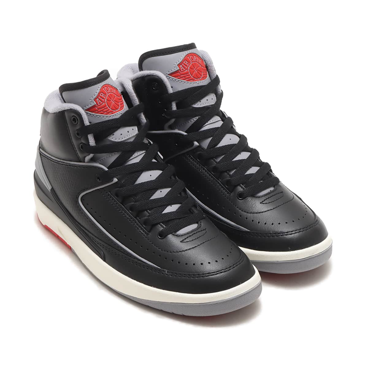 JORDAN BRAND AIR JORDAN 2 RETRO (GS) BLACK/CEMENT GREY-FIRE RED