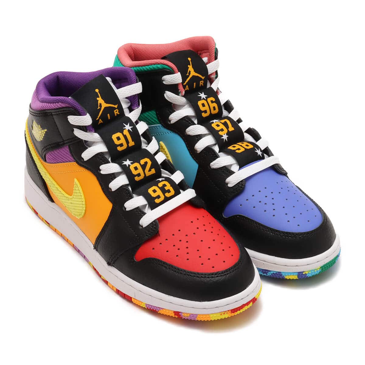 JORDAN BRAND AIR JORDAN 1 MID SS GS (BLACK/OPTI YELLOW-UNIVERSITY