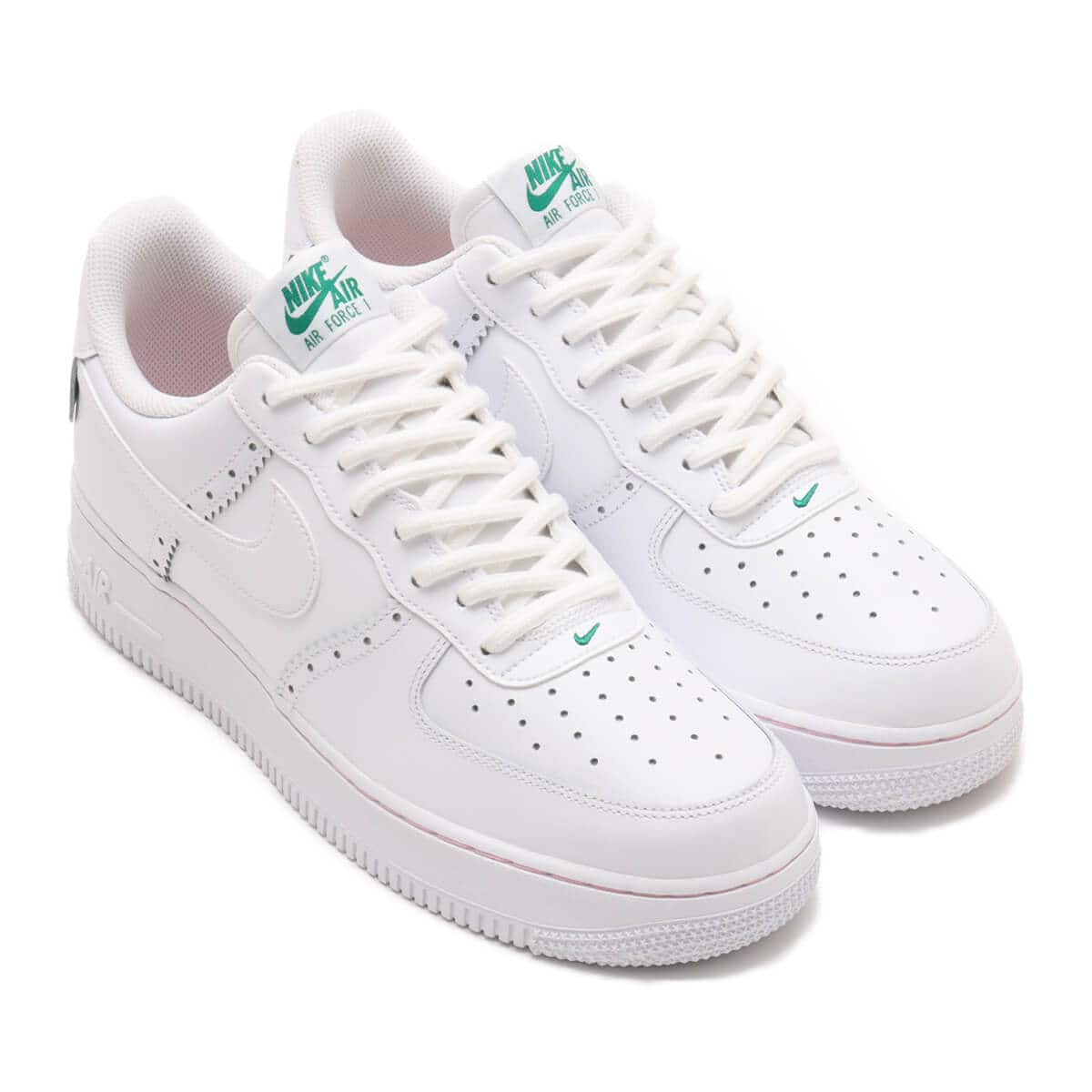 NIKE AIR FORCE 1 '07 LV8 ND2 WHITE/WHITE-MED SOFT PINK-MALACHITE