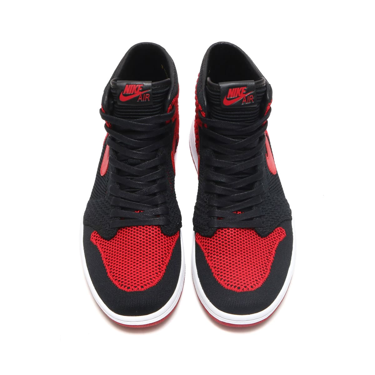 JORDAN BRAND AIR JORDAN 1 RETRO HI FLYKNIT BLACK/VARSITY RED-WHITE