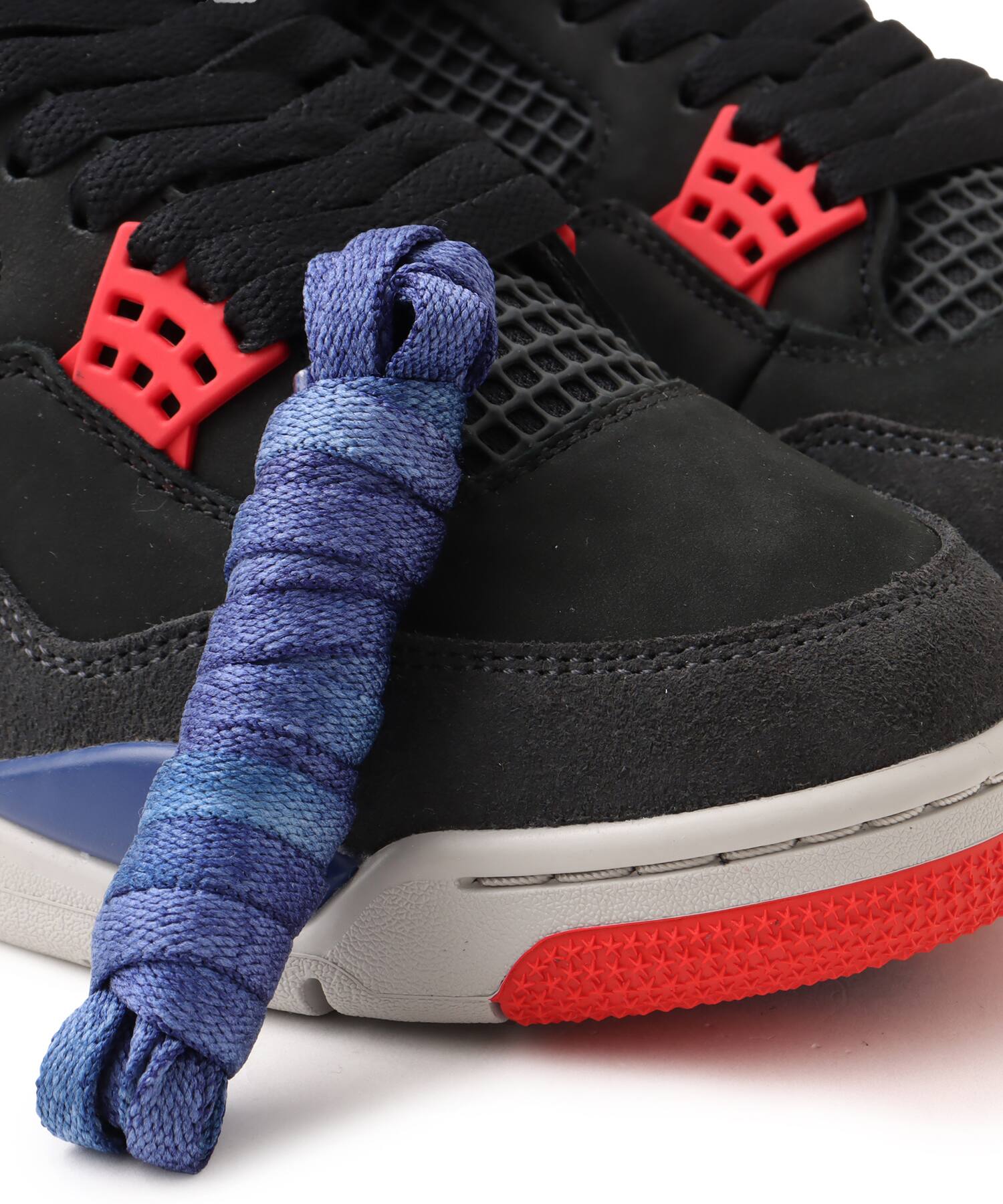 JORDAN BRAND AIR JORDAN 4 RETRO BLACK/FIRE RED-DEEP ROYAL BLUE