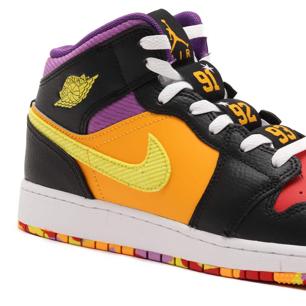 JORDAN BRAND AIR JORDAN 1 MID SS GS (BLACK/OPTI YELLOW-UNIVERSITY