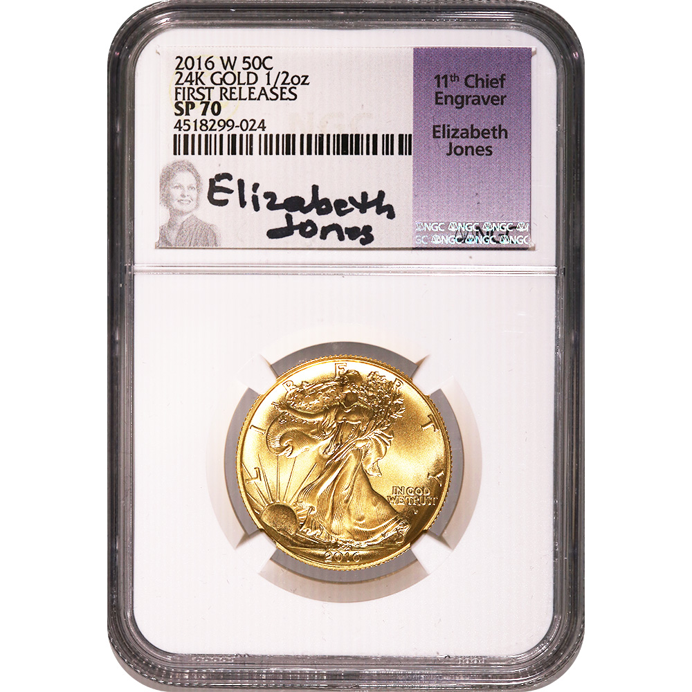 2016-W 1/2 oz. Gold Walking Liberty Centennial Gold Coin SP70