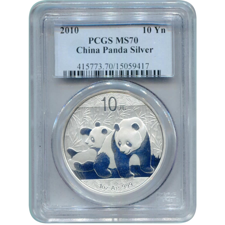Certified Chinese Panda One Ounce 2010 MS70 PCGS - Golden Eagle Coins