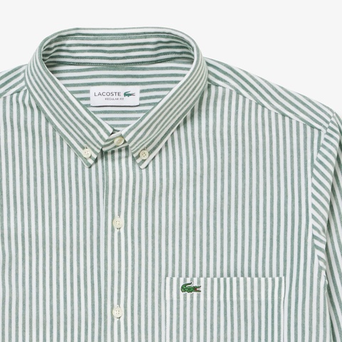 クールマックスブレンド鹿の子地ストライプシャツ CH718EL - ラコステ