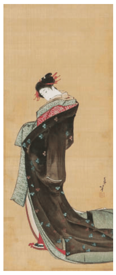 愛品倶楽部柏店】美人画 浮水 絹本 アクリル 木製額縁入り 和額 日本画