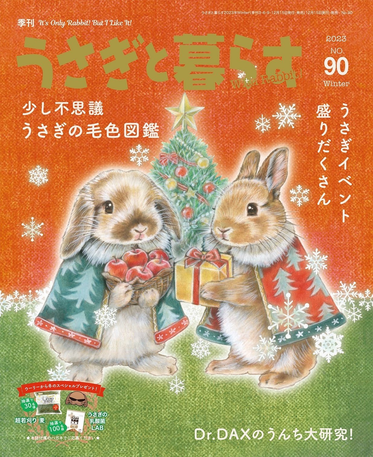 12月15日発売の『うさぎと暮らす』の表紙は、しらとあきこさんの