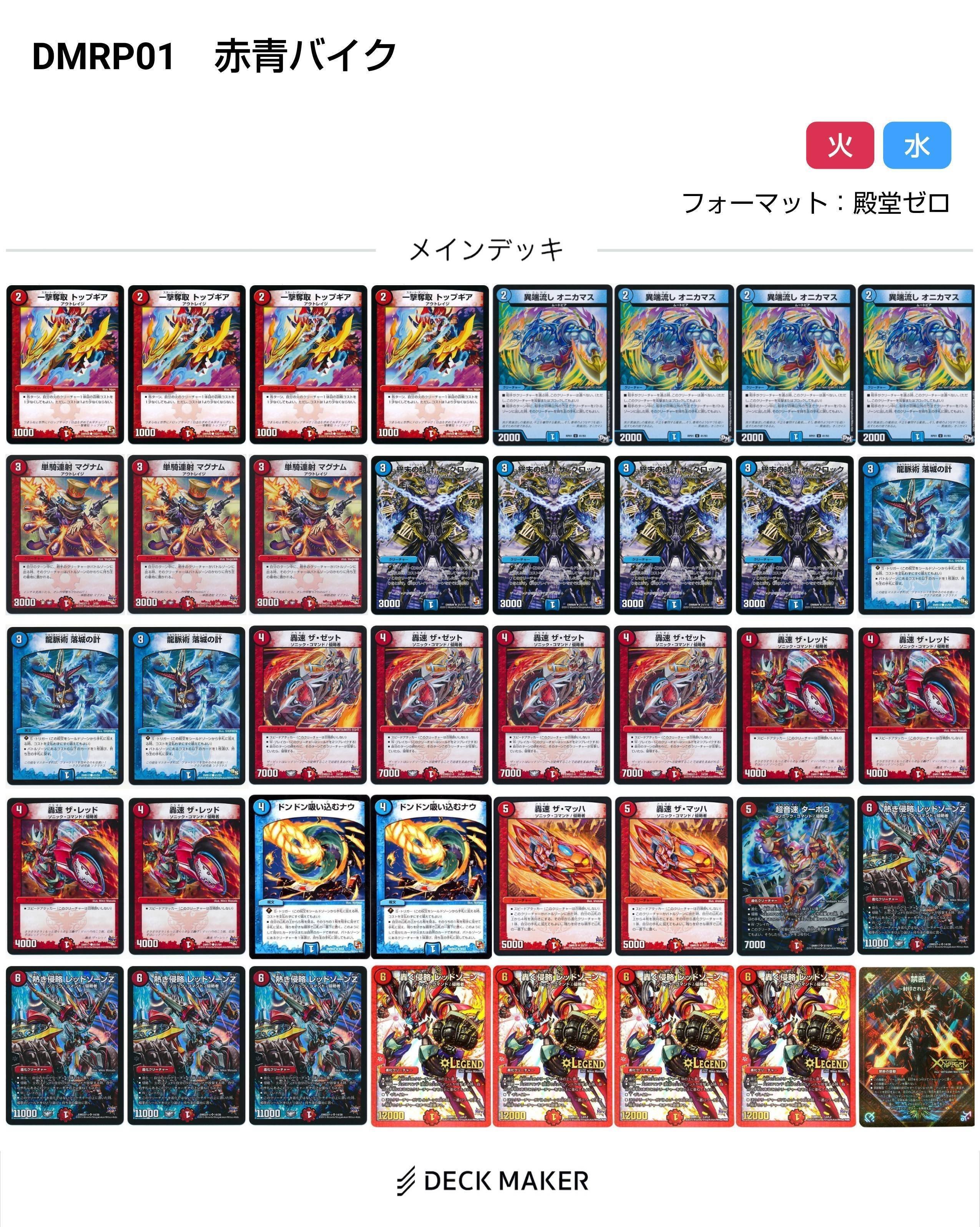 デュエルマスターズ デアリバイク デアリレッドゾーン デッキ デュエル