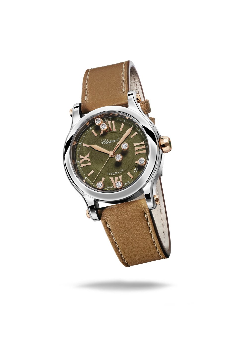 美品 ショパール ハッピースポーツ ゴールド トラベルテーブルクロック