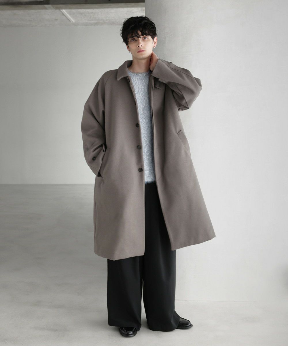 ビッグシルエット2way比翼メルトンステンカラーコート | ASTRONOMY