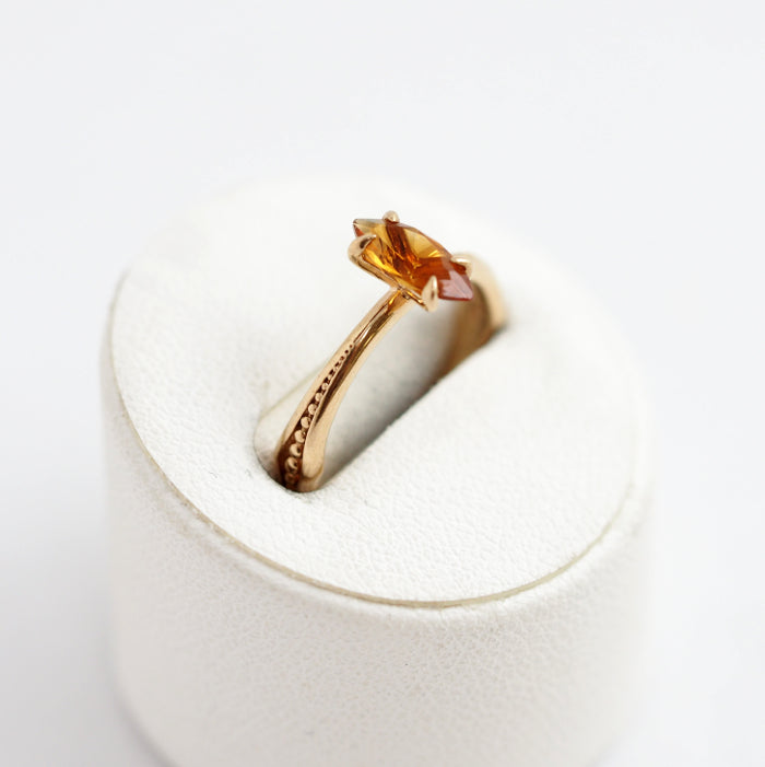 agete アガット K10イエローゴールド カラーストーン ピンキー リング