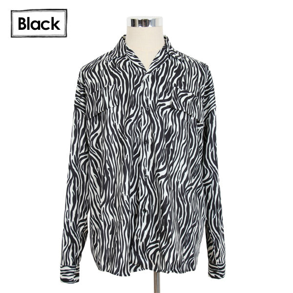 ゼブラプリント オープンカラー長袖シャツ – ArrrT
