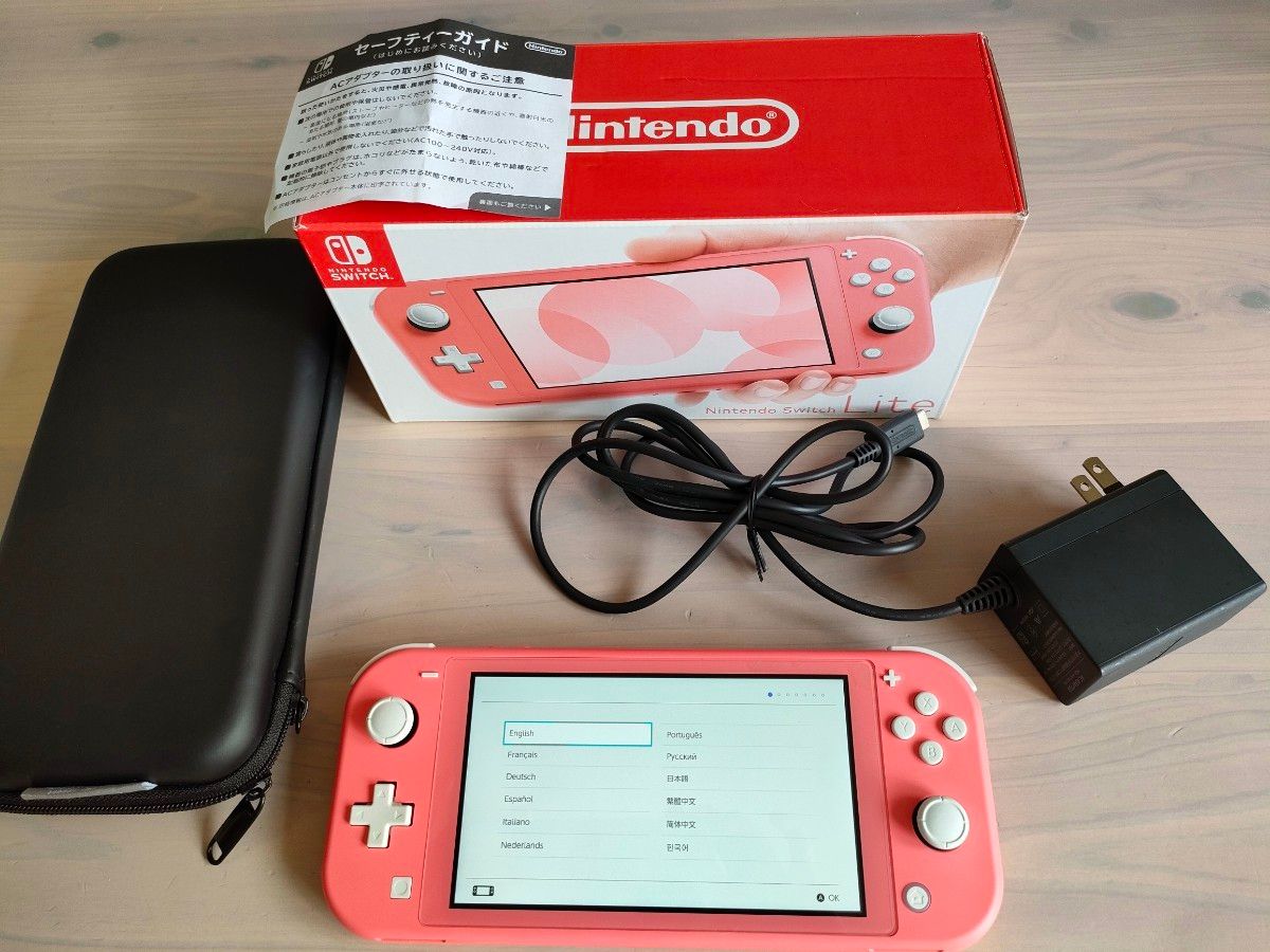 Nintendo Switch Lite ピンク 本体、ACアダプター、ケース