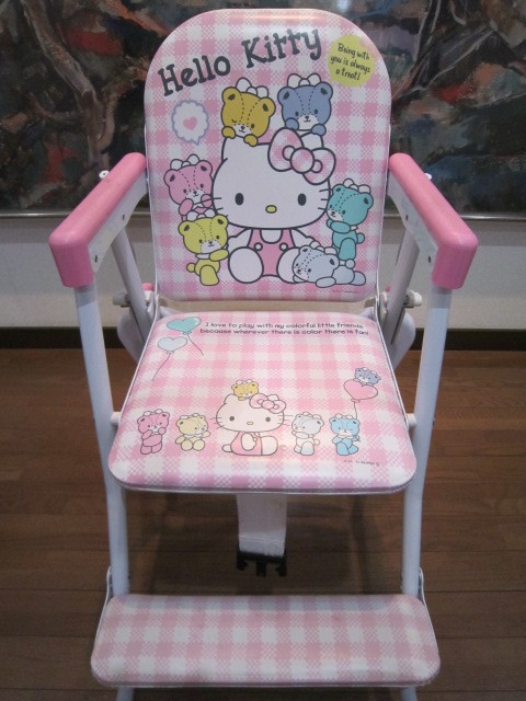 HELLO KITTY ハロー キティ 折りたたみ式 ハイ ベビーチェア パイプ