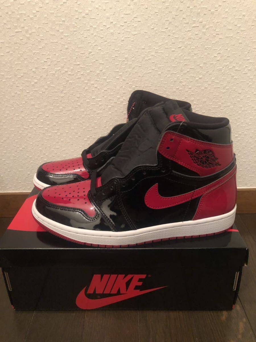 NIKE ナイキ エアジョーダン1 ハイ OG 27cm パテントブレッド AIR