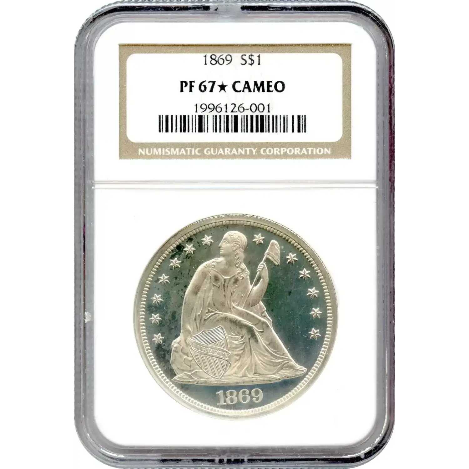 1869 $1 Liberty Seated Silver Dollar NGC PF-67* Cameo - AU Capital