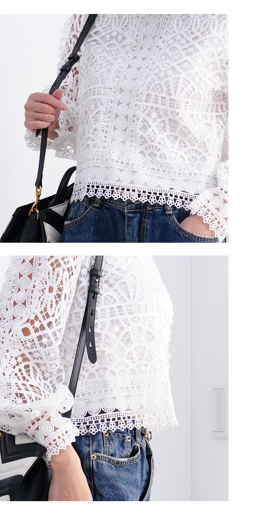 AVERY】アナベル・リッチレース長袖ブラウス【AVERYCOLLECTION