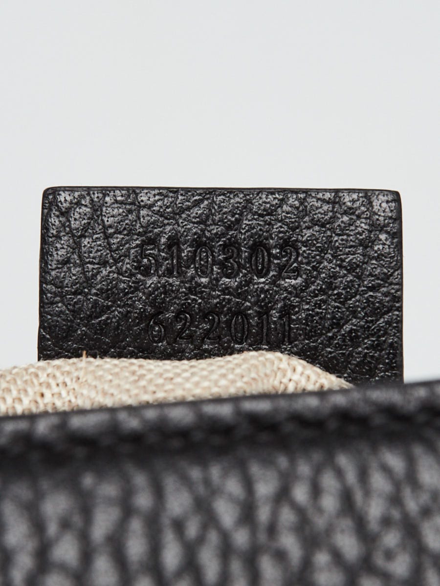 Gucci Black Pebbled Leather Interlocking Top Handle Bag | Yoogi's