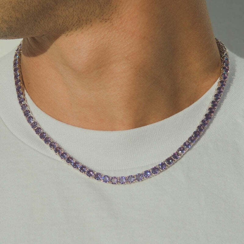 Luxury Tennis Necklace 【4mm / PURPLE】 | Glitter