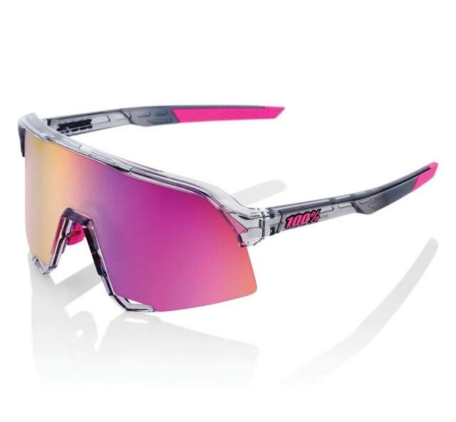 100％ S3 Polished Translucent Grey– Purple Multilayer Mirror Lens