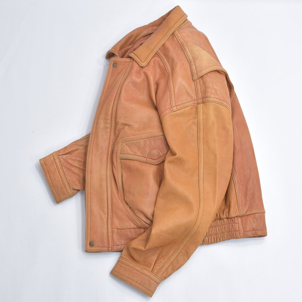 90s TANNERY WEST A-2タイプ デザイン レザーブルゾン 本革 ライナー
