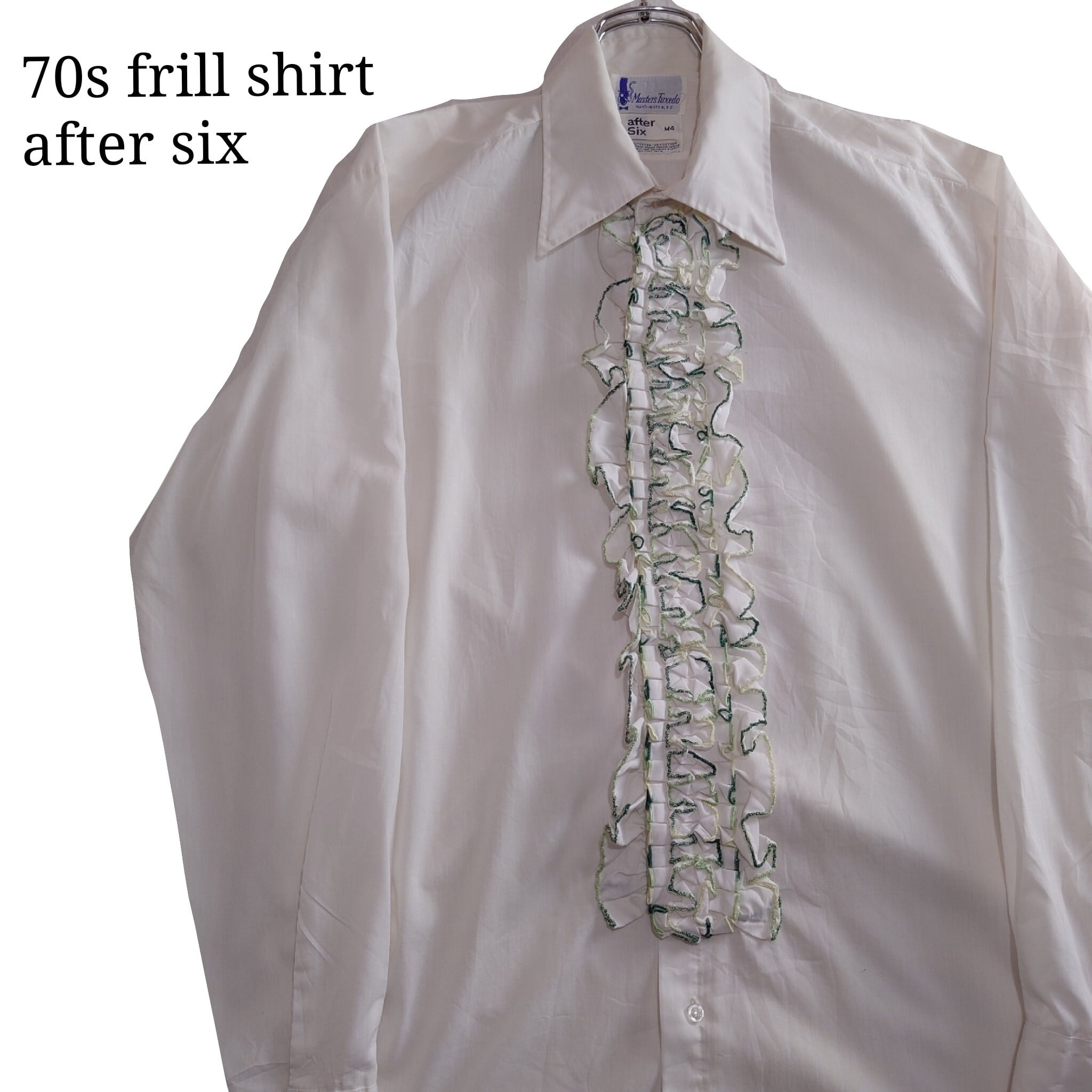 70s】after six フリルシャツ レトロ ヴィンテージシャツ 70年代