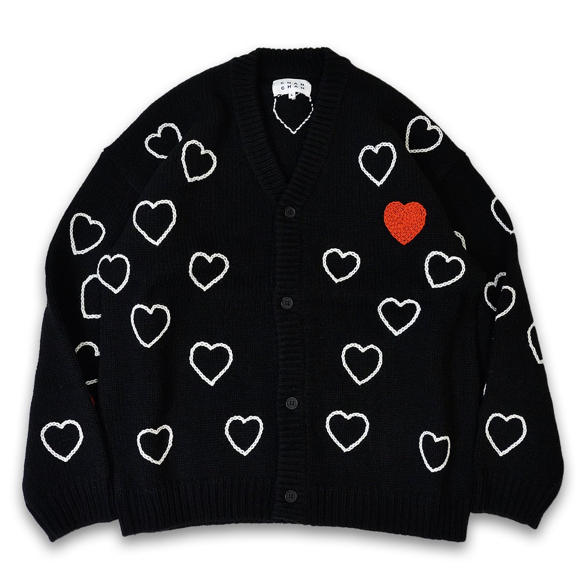 CC HAPPY HEARTFULL CARDIGAN -BLACK- | ChahChah | 公式通販サイト