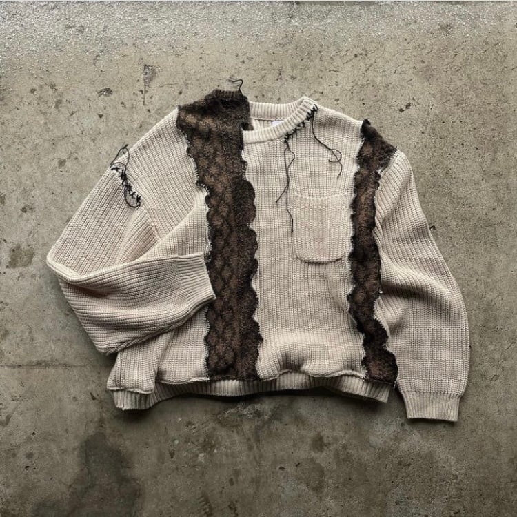リメイクニットドッキング デザインニット | Louise_used_clothing