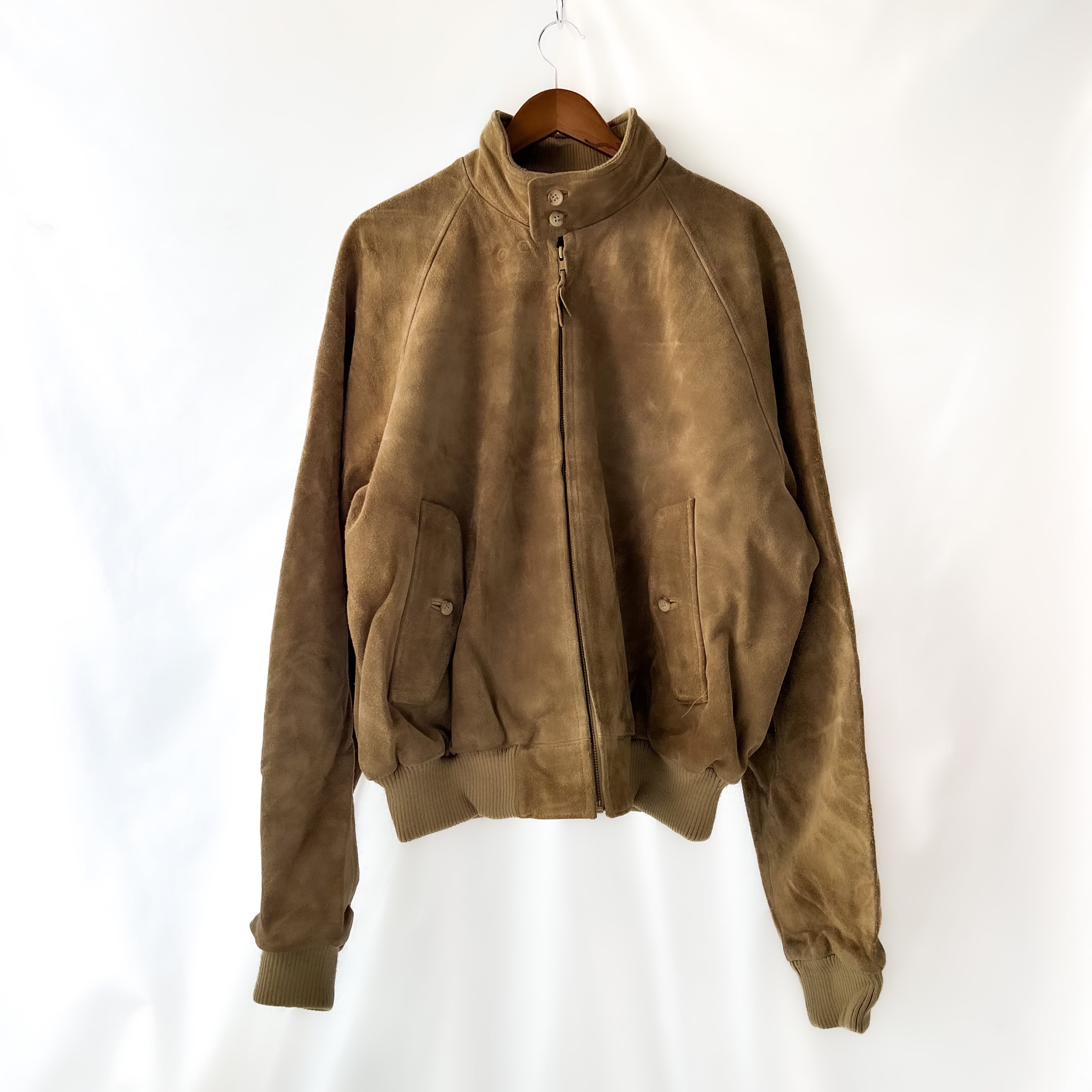 90s polo by ralph lauren suede leather harrington jacket ポロ