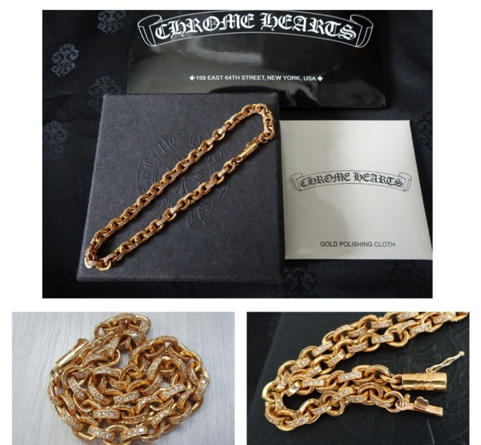 CHROME HEARTS クロムハーツ ペーパーチェーン ブレスレット 22k